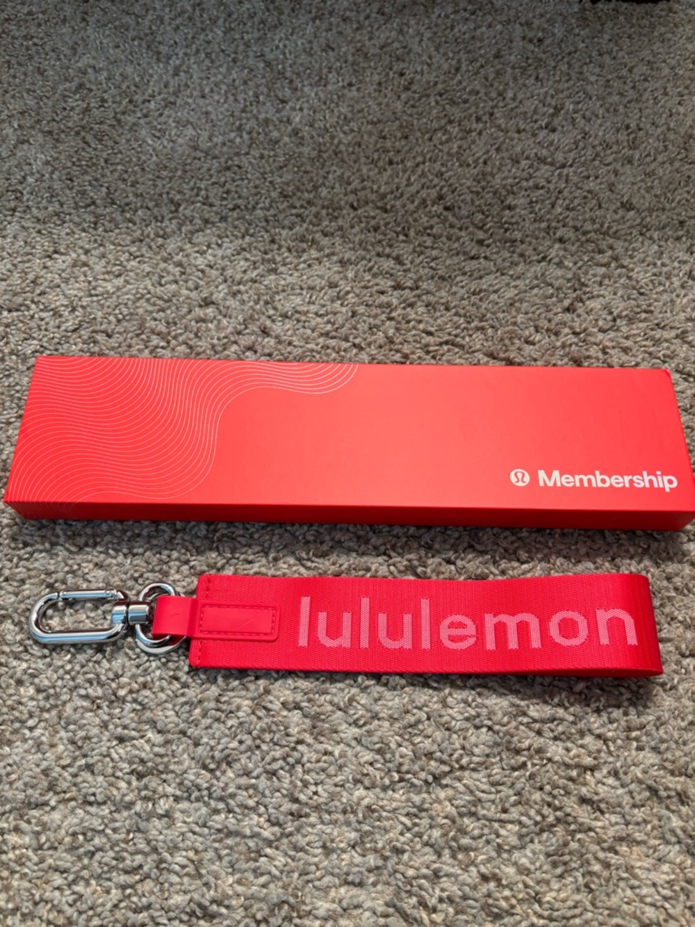 NIB lululemon athletica Never Lost Key Chain Red